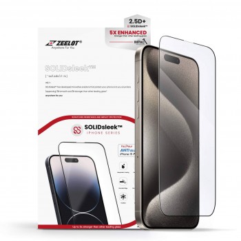 Kính Cường Lực iPhone 15 Pro Zeelot SolidSleek 2.5D Anti-Blueray